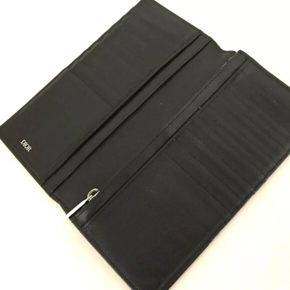 $1495 Authentic DIOR by CHRISTIAN DIOR Made in ITALY Unisex Black Leather Wallet - Picture 3 of 12